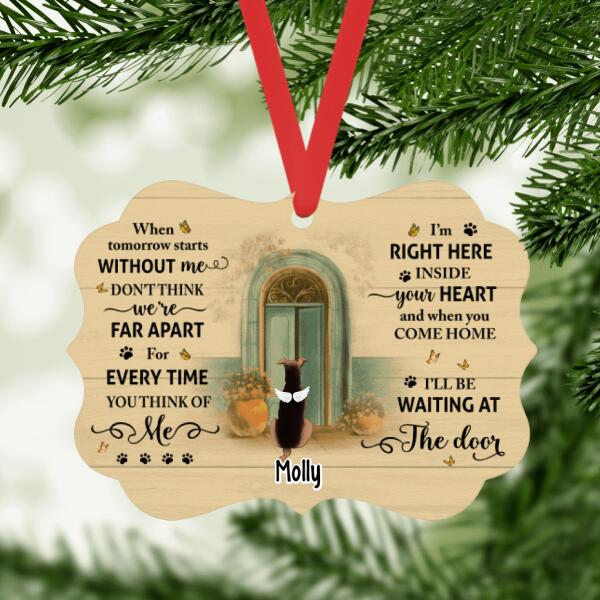 Personalized Ornament, Waiting At The Door, Memorial Gift For Dog Loss, Christmas Gift For Dog Lover, Family