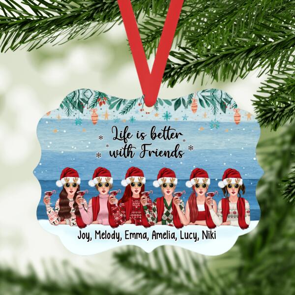 Personalized Ornament, Life Is Better With Friends, Christmas Gift For Sisters, Best Friends