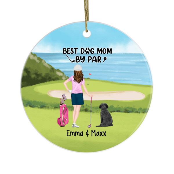 Best Dog Mom by Par - Personalized Gifts Custom Golf Ornament for Dog Mom, Golf Lovers