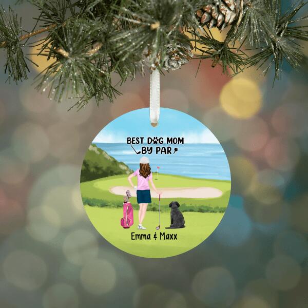 Best Dog Mom by Par - Personalized Gifts Custom Golf Ornament for Dog Mom, Golf Lovers