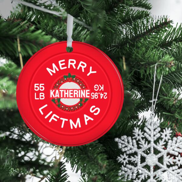 Personalized Ornament - Weight Plate Custom Christmas Gift For Fitness Lover
