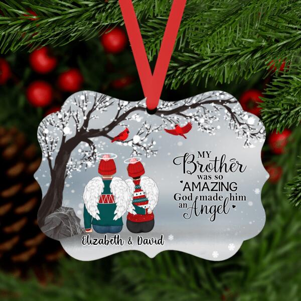 Personalized Family Christmas Ornament, The Love Between Brothers And Sisters Ornament, Custom Xmas Sibling Gift, Family Ceramic Keepsake, Holiday Hanging Bauble Decoration, Bereavement Gift, 3-Inch