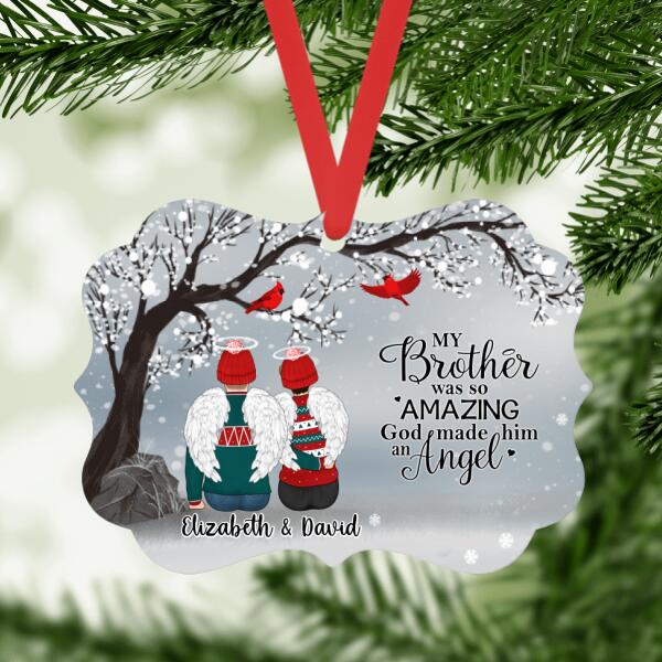 Personalized Ornament, God Made My Brother/Sister An Angel, Memorial Gift, Christmas Gift For Loss Of Brother/Sister