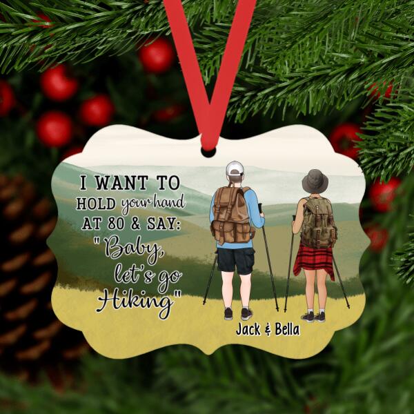 Personalized Metal Ornament, Hiking Partners - Couple And Friends Gift, Gift For Hikers