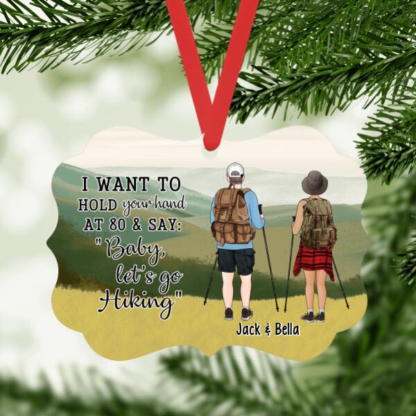 Personalized Metal Ornament, Hiking Partners - Couple And Friends Gift, Gift For Hikers
