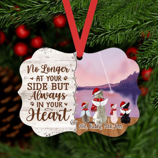 Personalized Ornament, Up To 4 Pets, Memorial Pet Gift For Dog Lovers, Cat Lovers, No Longer At Your Side But Always In Your Heart