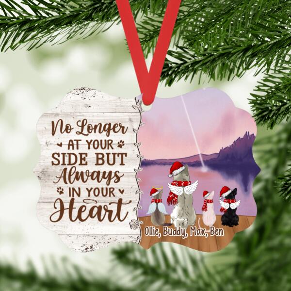 Personalized Ornament, Up To 4 Pets, Memorial Pet Gift For Dog Lovers, Cat Lovers, No Longer At Your Side But Always In Your Heart