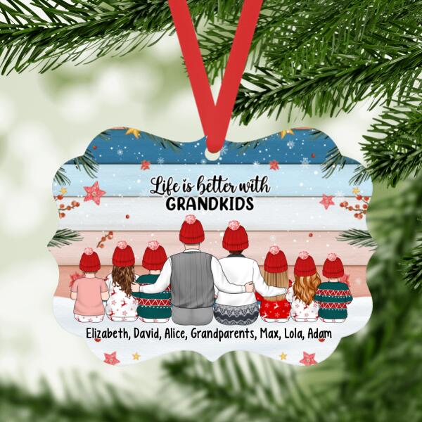 Personalized Ornament, Life Is Better With Grandkids, Grandparents With Kids, Christmas Gift For Granddaughter, Grandson