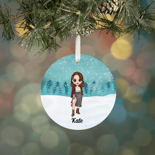 Personalized Ornament - Girls Chibi Custom Christmas Gift For Sisters Best Friends