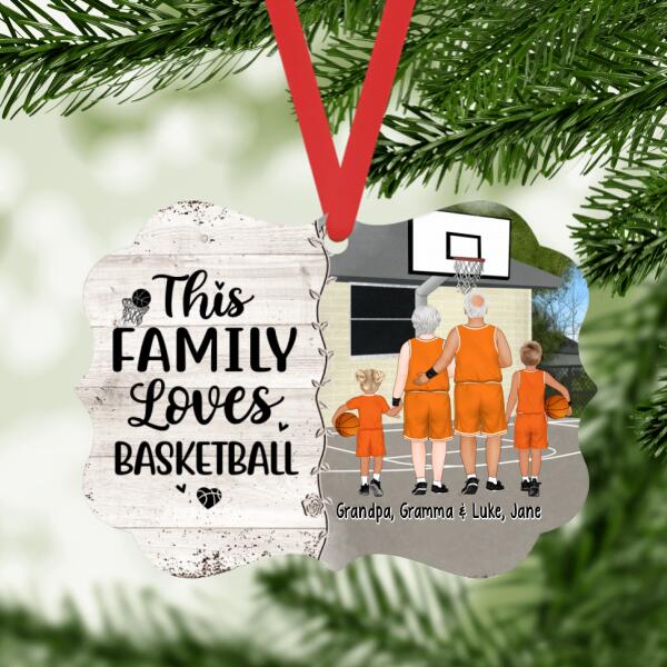 This Family Basketball - Christmas Personalized Gifts Custom Ornament for Family for Grandparents