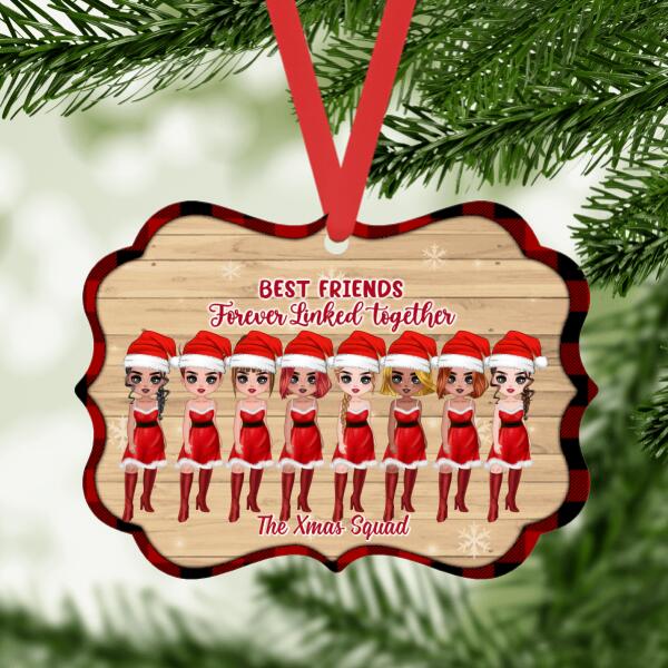 Personalized Ornament, Up To 8 Girls, Christmas Gift For Family And Friends, Best Friends Forever Linked Together