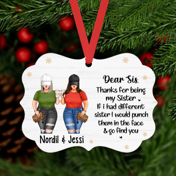 Personalized Ornament, Chubby Sisters, Besties, Christmas Gift For Besties, Sisters, Friends