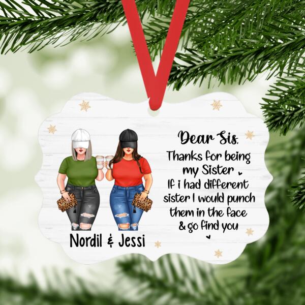 Personalized Ornament, Chubby Sisters, Besties, Christmas Gift For Besties, Sisters, Friends