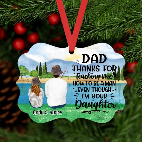 Fishing Father and Daughter - Personalized Gifts Custom Fishing Ornament for Daughter for Dad, Fishing Lovers
