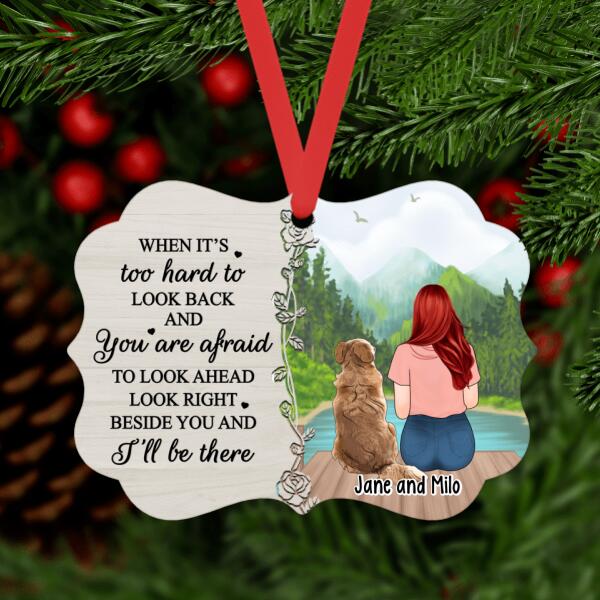 Personalized Ornament, Woman With Dog, Cat, We'll Always Be By Your Side, Christmas Gift For Dog Lover, Cat Lover