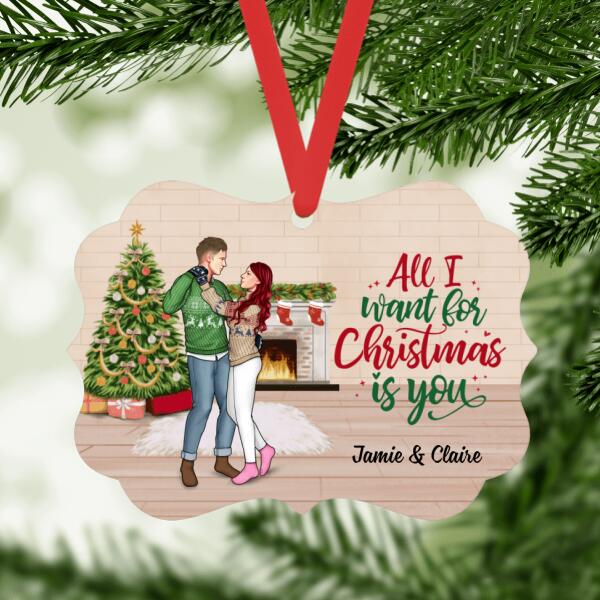 Personalized Ornament, Couple Dancing At Christmas, Christmas Gift For Him, Her, Couple, Family