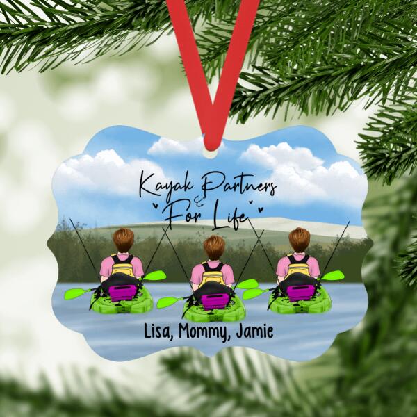 Personalized Ornament, Women Kayak Partners For Life, Gift For Kayak Lovers