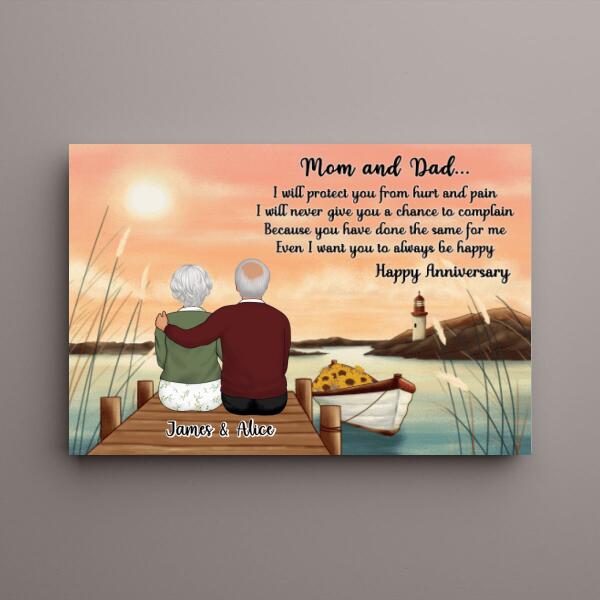 Mom and Dad - Anniversary Personalized Gifts Custom Canvas for Grandparents