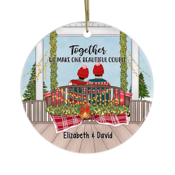 Personalized Ornament, Couple Sitting On Swing, Together We Make One Beautiful Couple, Christmas Gift For Couple
