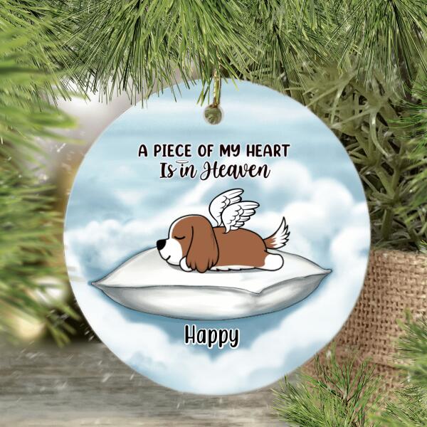 Personalized Ornament, Sleeping Dog In Heaven, Memorial Gift For Dog Loss, Christmas Gift For Dog Lover, Family