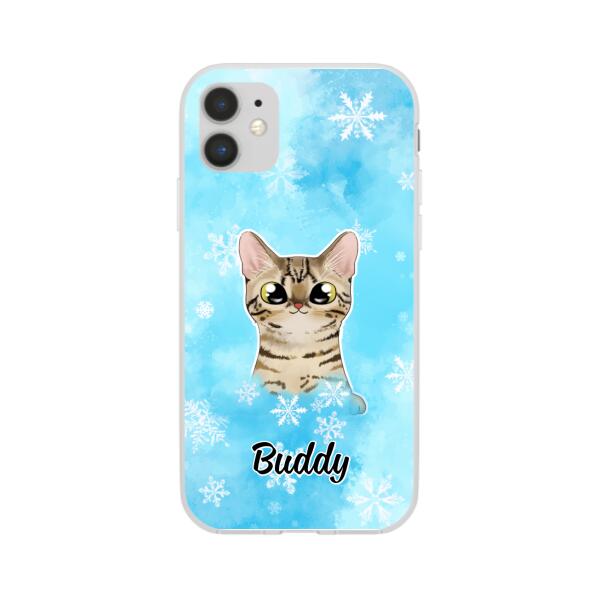 Personalized Phone Case, Up To 3 Cats, Gift For Cat Lovers, Winter The — GearLit Personalized Phone Case, Up To 3 Cats, Gift For Cat Lovers, Winter The — GearLit