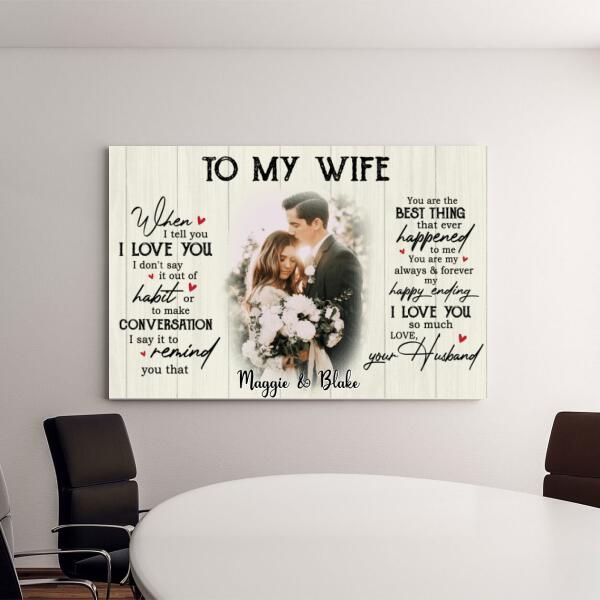 To My Wife From Husband - Anniversary Personalized Photo Upload Gifts Custom Canvas For Wife