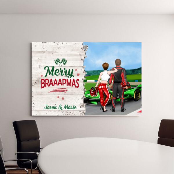 Personalized Canvas, Driving Partner For Life, Racing Couple, Christmas Theme, Christmas Gift For Couples, Racing Fans