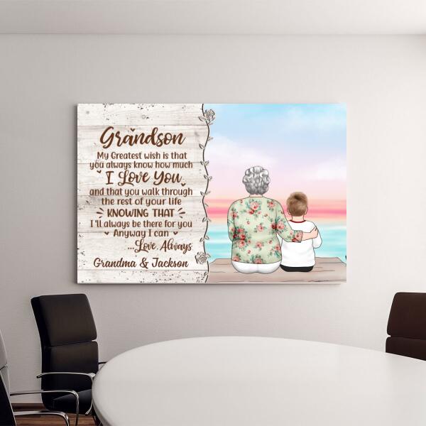 My Greatest Wish Is That You - Personalized Gifts Custom Canvas For Grandson For Grandma