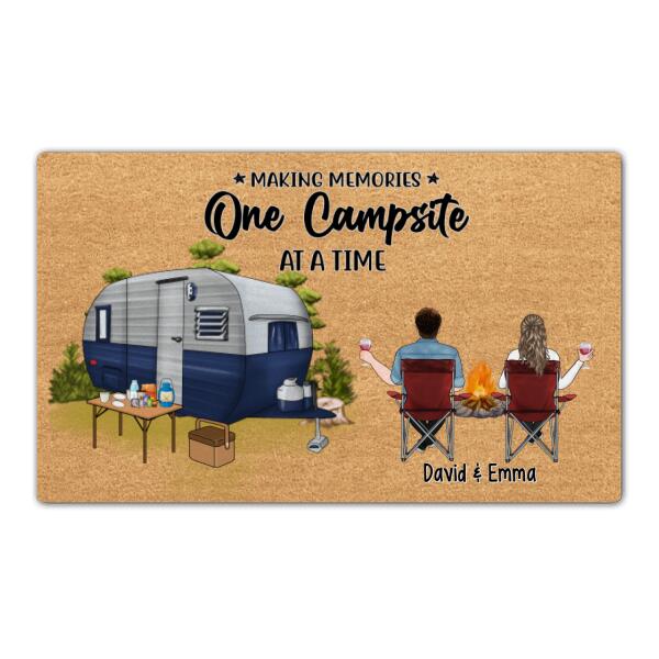Making Memories One Campsite at a Time - Personalized Gifts Custom Camping Doormat for Couples, Camping Lovers