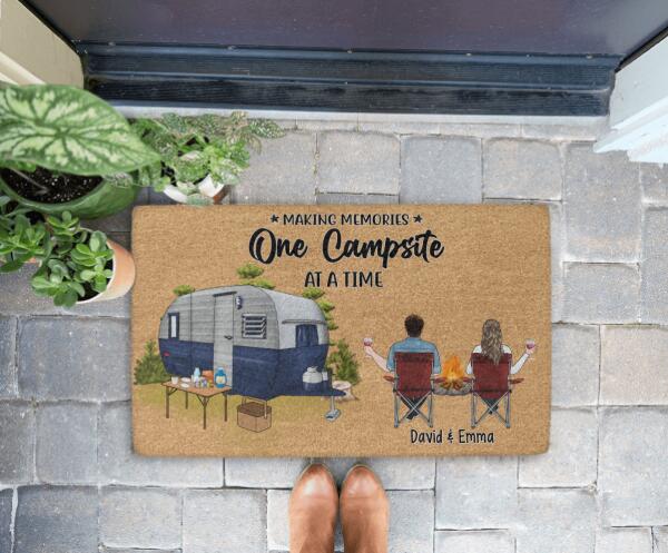 Making Memories One Campsite at a Time - Personalized Gifts Custom Camping Doormat for Couples, Camping Lovers