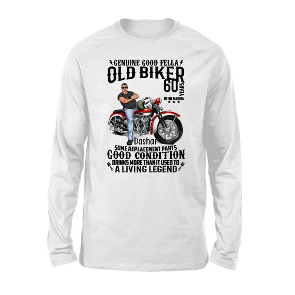 Old Biker 60 Years In The Making - Personalized Gifts Custom Motorcycle Shirt For Father, Motorcycle Lovers