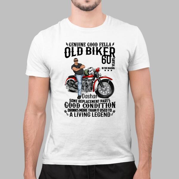 Old Biker 60 Years In The Making - Personalized Gifts Custom Motorcycle Shirt For Father, Motorcycle Lovers