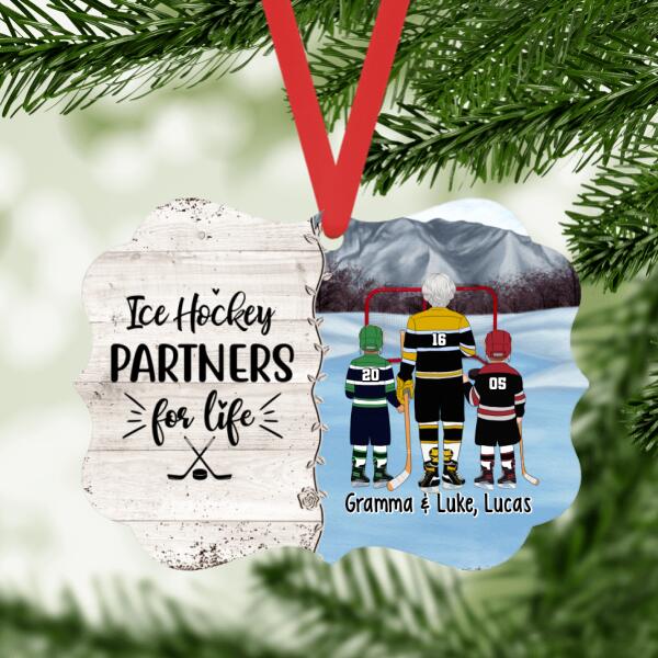 Ice Hockey Partners for Life - Christmas Personalized Gifts Custom Ornament for Kids for Grandma