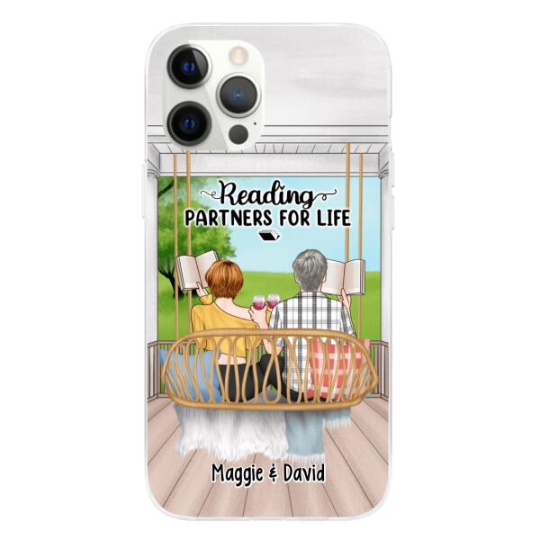 Reading Book On Swing - Personalized Phone Case For Couples, For Friends, Book