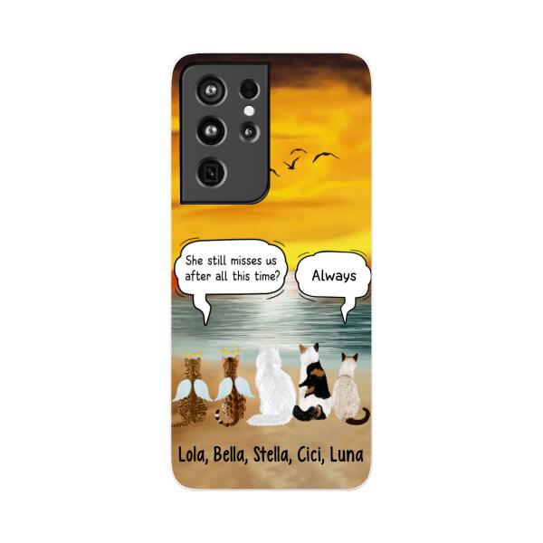 Up to 5 Cats in Conversation - Personalized Gifts Custom Cat Phone Case for Cat Mom, Cat Lovers, Memorial Gifts
