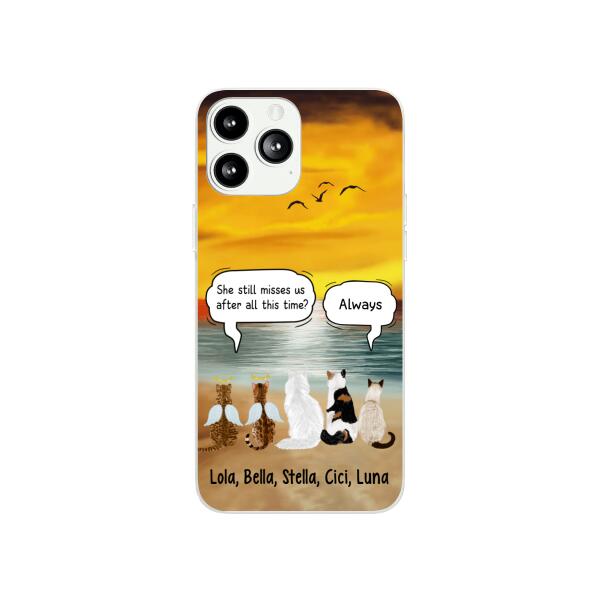 Up to 5 Cats in Conversation - Personalized Gifts Custom Cat Phone Case for Cat Mom, Cat Lovers, Memorial Gifts