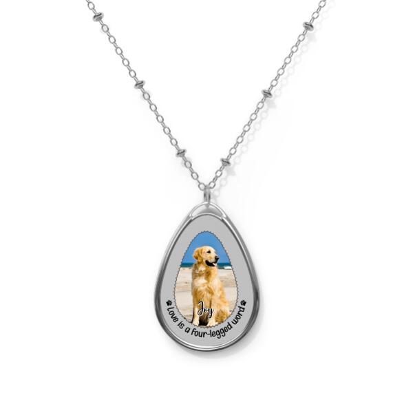 Love Is A Four-Legged Word - Custom Necklace Photo Upload, For Her, For Him, Dog Lovers