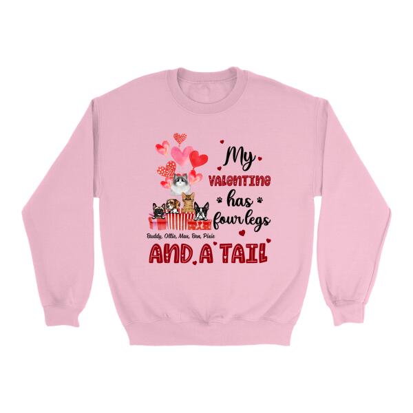 My Valentine has Four Legs - Valentine's Day Personalized Gifts Custom Shirt for Dog Mom