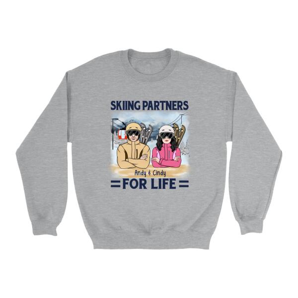Skiing Partners For Life - Personalized Shirt For Couples, Him, Her, Skiing