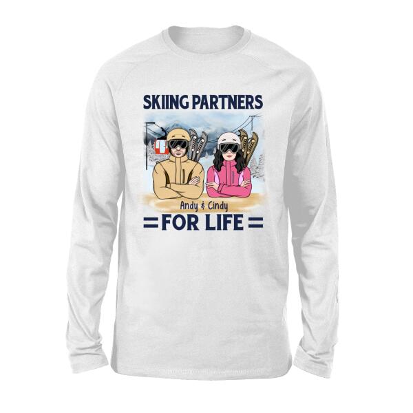 Skiing Partners For Life - Personalized Shirt For Couples, Him, Her, Skiing