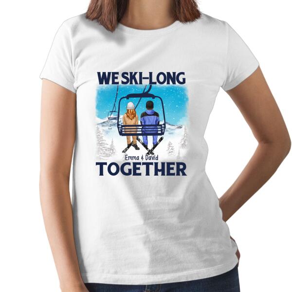 Couple On Ski Lift - Personalized Shirt For Him, For Her, Skiing