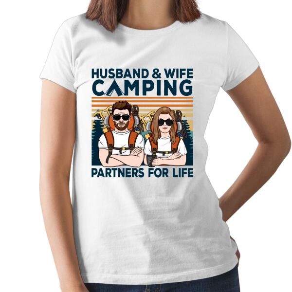 Husband And Wife Camping - Personalized Gifts Custom Camping Shirt For Couples, Camping Lovers