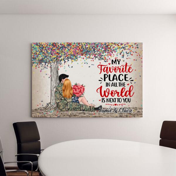 My Favorite Place In All The World - Personalized Canvas For Couples, Him, Her, Military