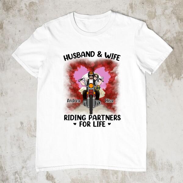 Husband And Wife - Personalized Gifts Custom Motorcycle Lovers Shirt For Couples, Motorcycle Lovers