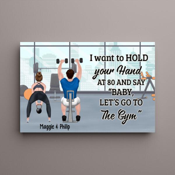 Couple Workouts Together - Personalized Canvas For Her, Him, Fitness