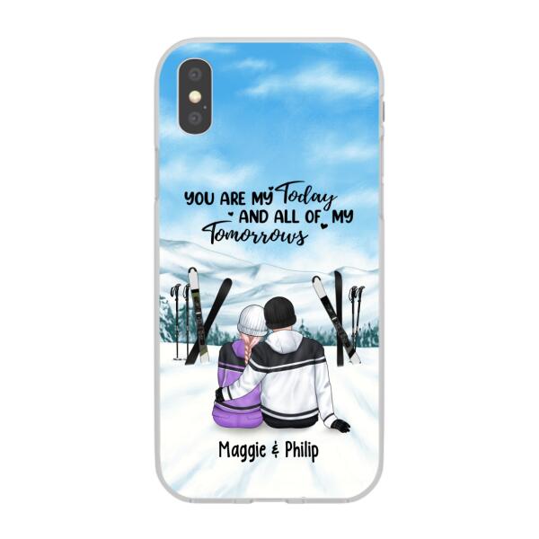 Skiing Partners For Life - Personalized Phone Case For Couples, For Her, For Him, Skiing