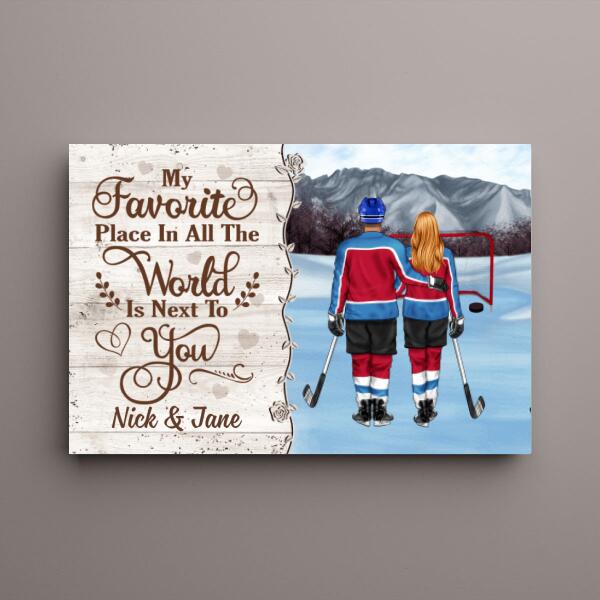 My Favorite Place In All The World - Personalized Canvas For Couples, Him, Her, Hockey