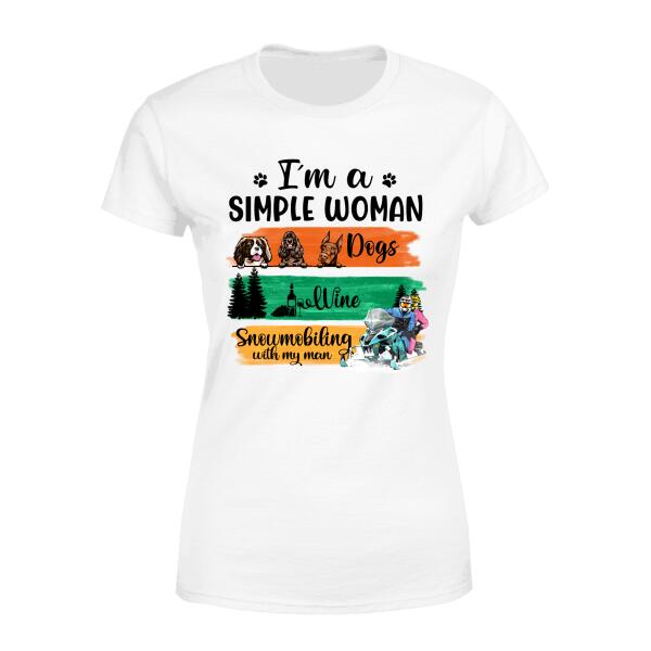 Snowmobiling With My Man - Personalized Shirt For Her, Snowmobiling