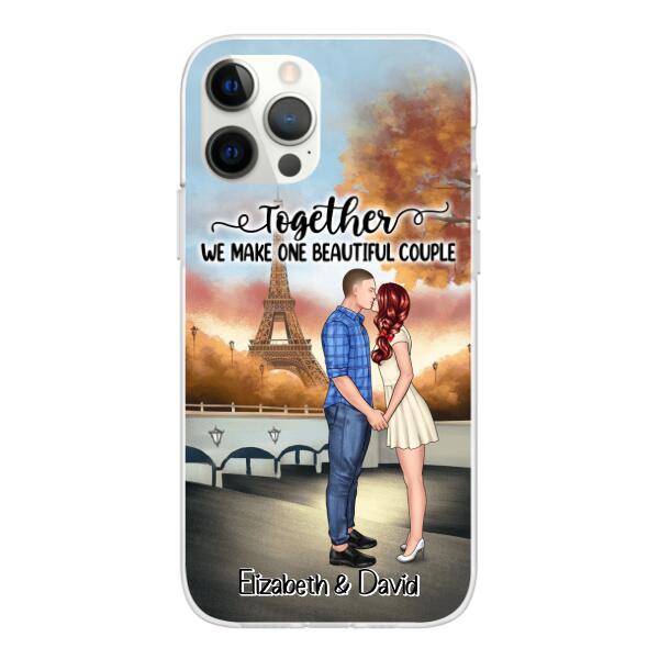 Eiffel Tower Beautiful Couple - Personalized Phone Case For Couples, Valentine's Day