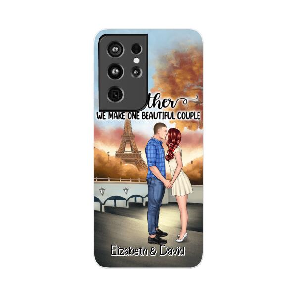 Eiffel Tower Beautiful Couple - Personalized Phone Case For Couples, Valentine's Day
